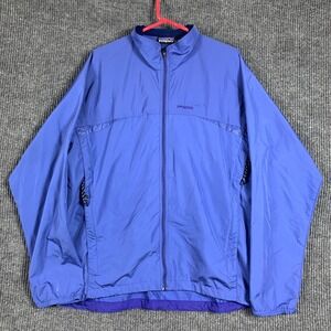VTG Patagonia Jacket Women's L Blue Full Zip Lightweight Windbreaker Y2K‎ Hiking